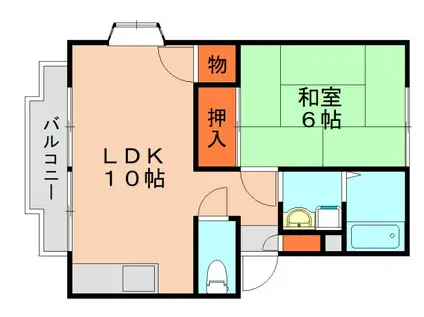 サンハイツ植木(1LDK/1階)の間取り写真