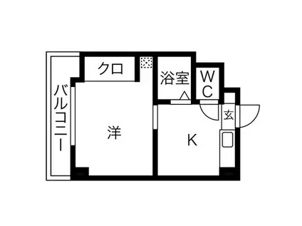 ハッピーコート豊沢(1K/3階)の間取り写真