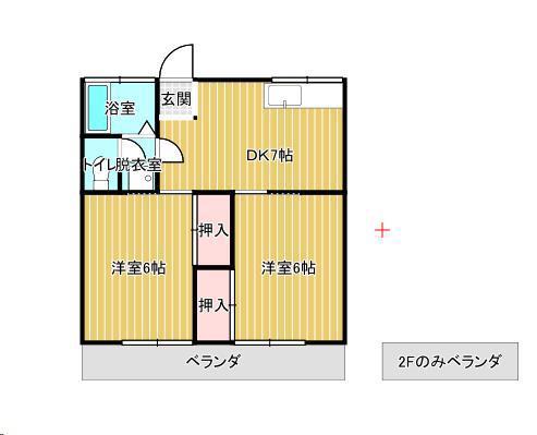 小路ハイツ(2DK/1階)の間取り写真