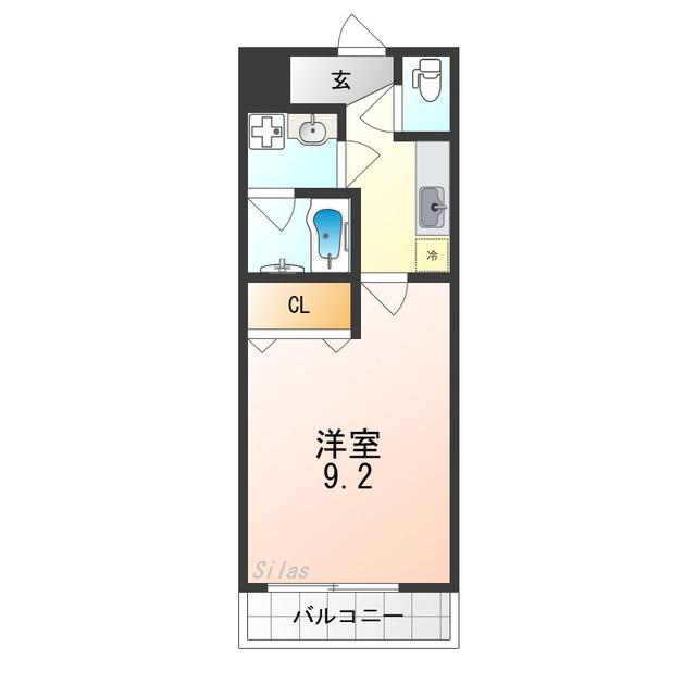 クレイン(1K/1階)の間取り写真