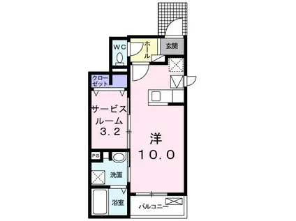 フェリースIV(ワンルーム/1階)の間取り写真