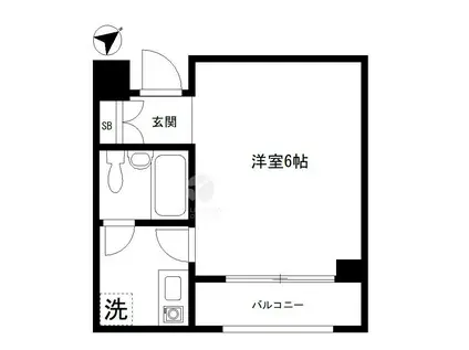 ヒルサイド神楽坂(1K/5階)の間取り写真