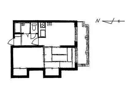 プレジデントハイム(2DK/1階)の間取り写真
