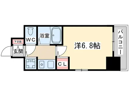 プレサンス同心アーバンステージ(1K/6階)の間取り写真