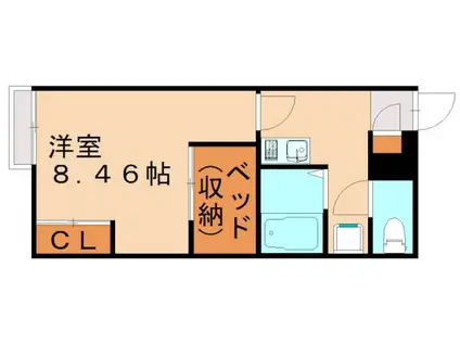 レオパレスインター古賀II(1K/1階)の間取り写真