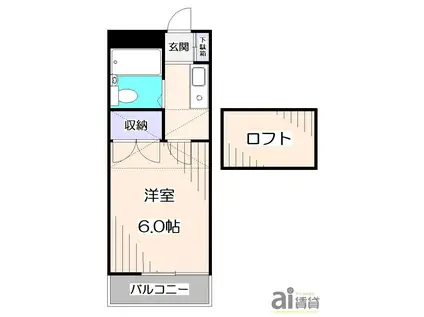 AIFORT.東久留米II(1K/1階)の間取り写真