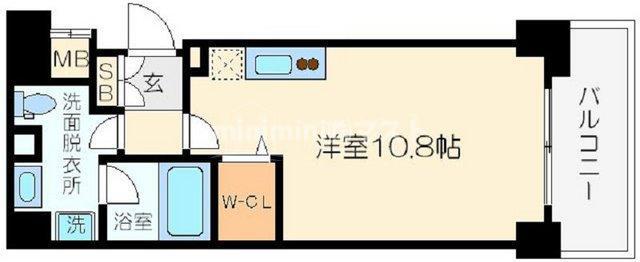 M.HILLS西本町(ワンルーム/5階)の間取り写真