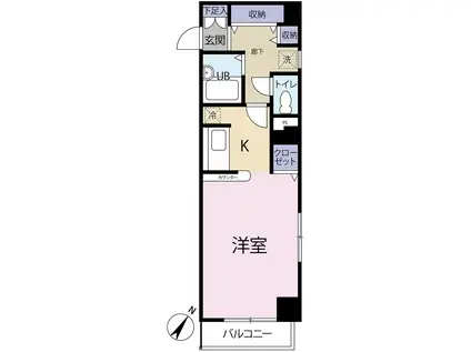 コンフォート東麻布(1K/2階)の間取り写真