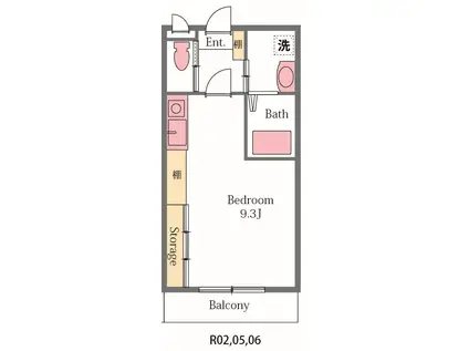 ZERO笠幡STA(ワンルーム/2階)の間取り写真
