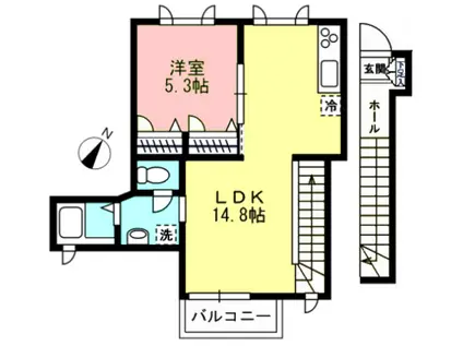 マノワール向月(1LDK/1階)の間取り写真