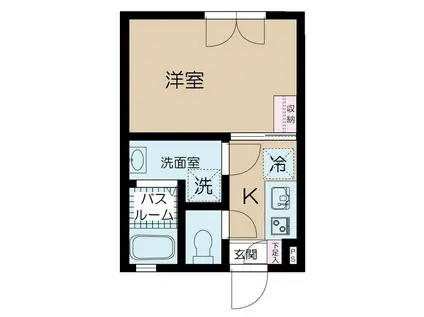 ヒルトップ代々木上原(1K/1階)の間取り写真