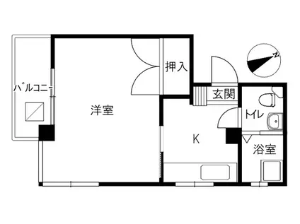 メゾンドリラ(1K/1階)の間取り写真