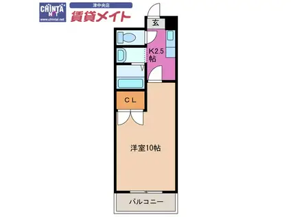 江戸橋利平治マンション(1K/1階)の間取り写真