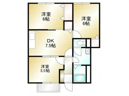 サンシャインA(3DK/1階)の間取り写真