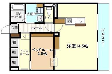 グラシアス(1SLDK/1階)の間取り写真