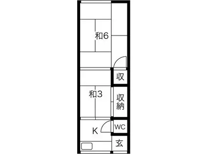 岩田文化(2K/2階)の間取り写真