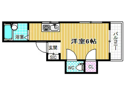 ロイヤルシャトー藤井寺パートI(1K/2階)の間取り写真