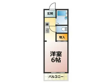 リベラル・オータ(ワンルーム/2階)の間取り写真