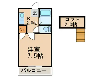 アミューズメント志免(1K/2階)の間取り写真