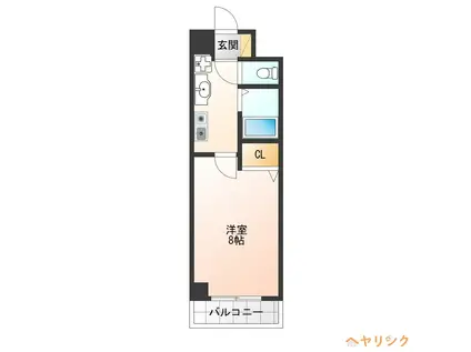 CRESCENT(1K/4階)の間取り写真