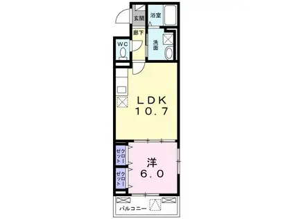 エリゼ綾瀬(1LDK/2階)の間取り写真