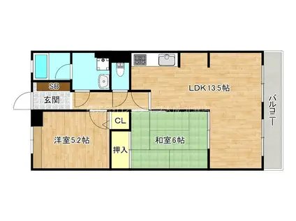 プロヴァンス(2LDK/2階)の間取り写真