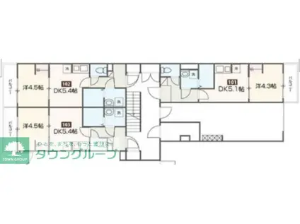 メルディアレジデンス梅屋敷(1DK/1階)の間取り写真