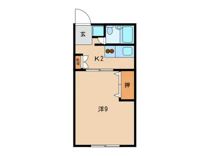 レジデンス桜山(1K/1階)の間取り写真