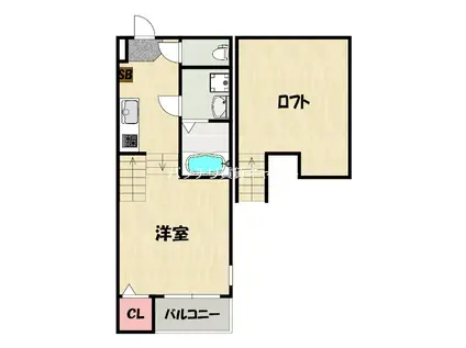 箱崎一丁目Bアパート(1K/2階)の間取り写真