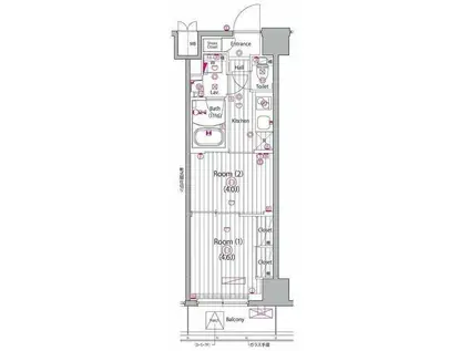 ガーラプレシャス神宮外苑(2K/3階)の間取り写真