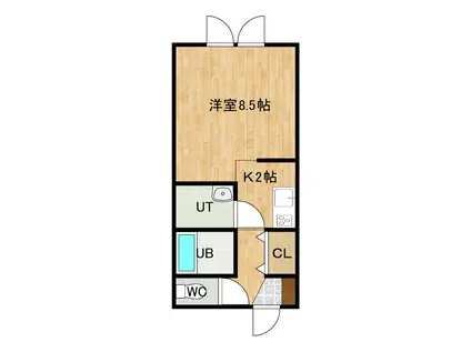 クレール(1K/1階)の間取り写真