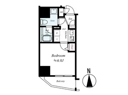 ヴァレッシア池袋シティ(1K/6階)の間取り写真