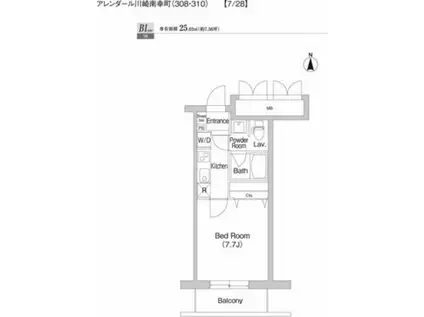 プライムアーバン川崎南幸町(1K/1階)の間取り写真