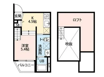 南片江ルクス(ワンルーム/1階)の間取り写真