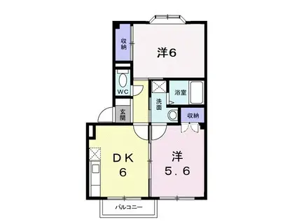 エステートKOIKE(2DK/2階)の間取り写真