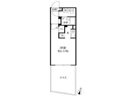 BRANCHE中野本町(ワンルーム/1階)の間取り写真