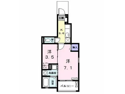プリムローズIII(2K/1階)の間取り写真