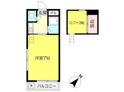 エクセルハウス(1K/1階)の間取り写真