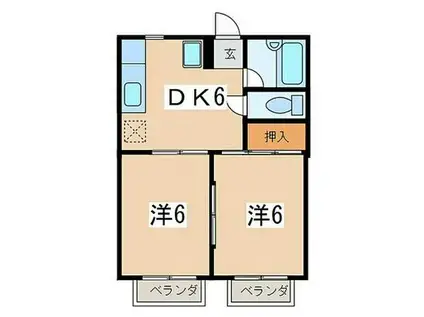 グレートヒルツ(2DK/1階)の間取り写真
