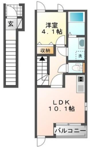 シャルマン(1LDK/2階)の間取り写真