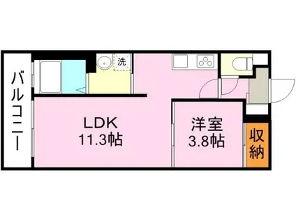 BAYSIDE MARINA(1LDK/2階)の間取り写真