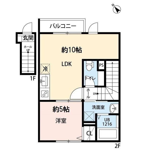BLUE MOON VILLA(1LDK/1階)の間取り写真