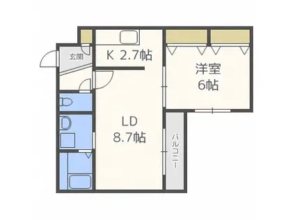 サンコート東札幌弐番館(1LDK/2階)の間取り写真