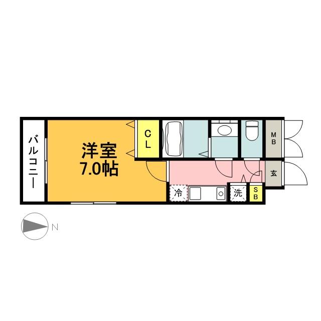アコール住吉(1K/4階)の間取り写真