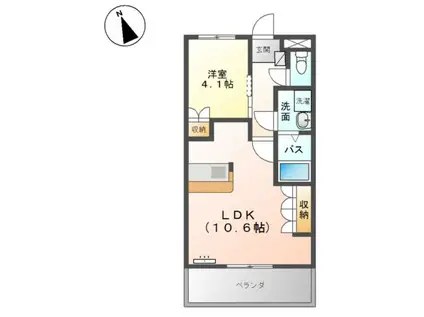 フリージア(1LDK/1階)の間取り写真