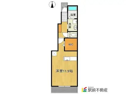 シャングリラII(ワンルーム/1階)の間取り写真