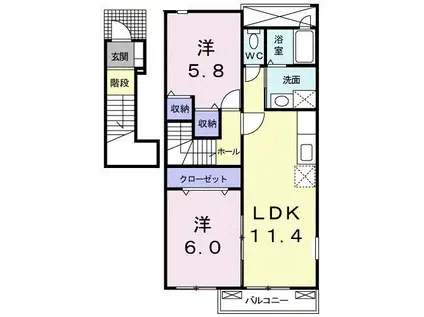プレジオ塚本ASIAN(1LDK/3階)の間取り写真