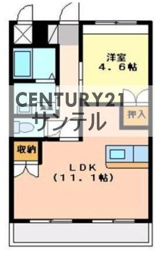 LUCE DEL SOLE(1LDK/1階)の間取り写真