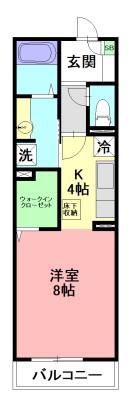 LUANA湘南(1K/1階)の間取り写真