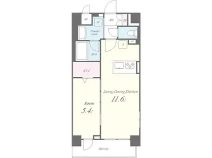 フェリシータ戸山(1LDK/4階)の間取り写真